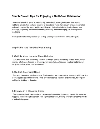 Shubh Diwali_ Tips for Enjoying a Guilt-Free Celebration