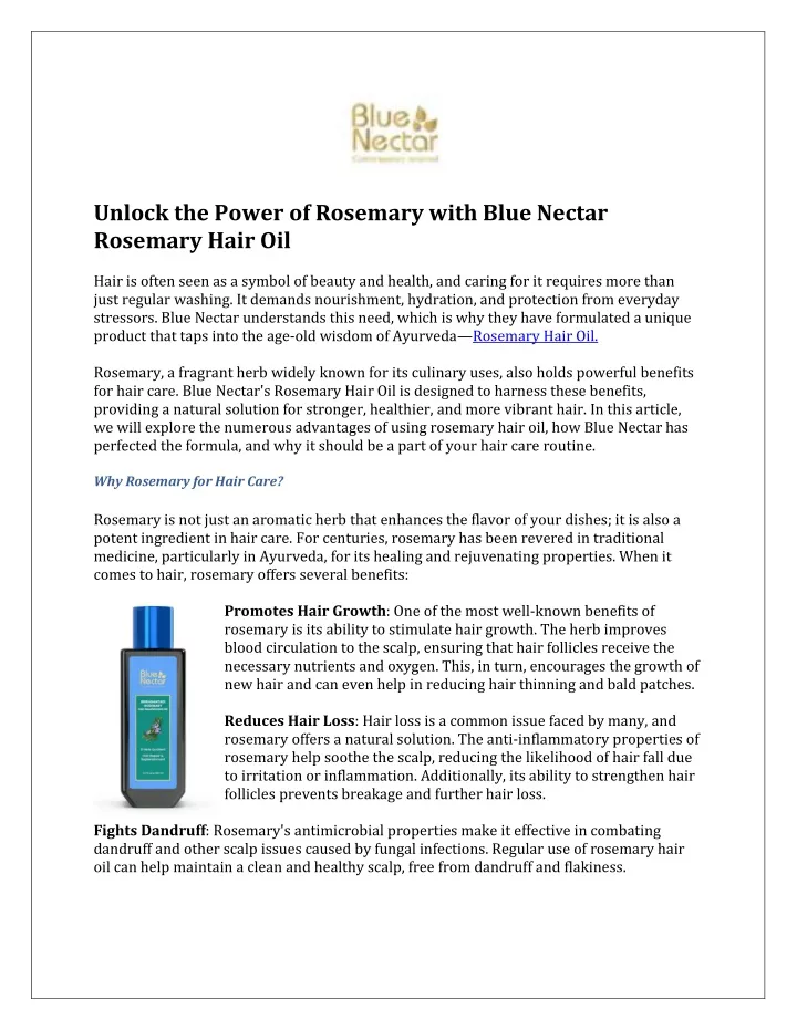 unlock the power of rosemary with blue nectar