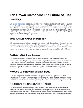 lab grown diamonds the future of fine jewelry