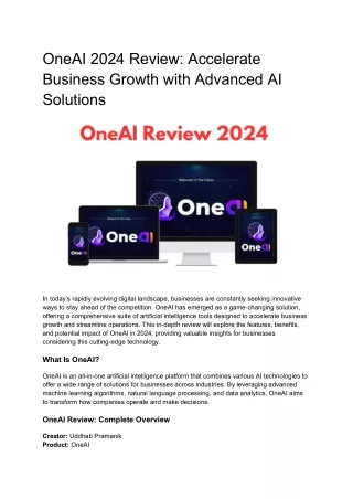 oneai 2024 review accelerate business growth with
