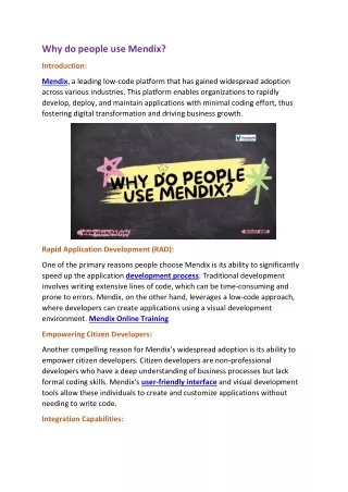why do people use mendix