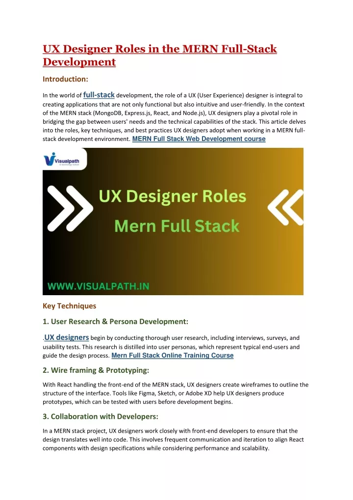 ux designer roles in the mern full stack