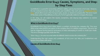 quickbooks error 6143 causes symptoms and step by step fixes