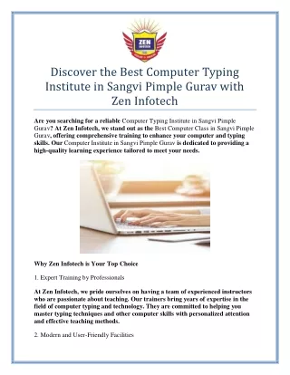 Best Computer Typing Institute in Sangvi Pimple Gurav