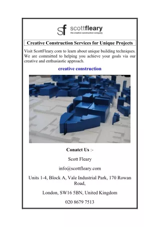 Creative Construction Services for Unique Projects