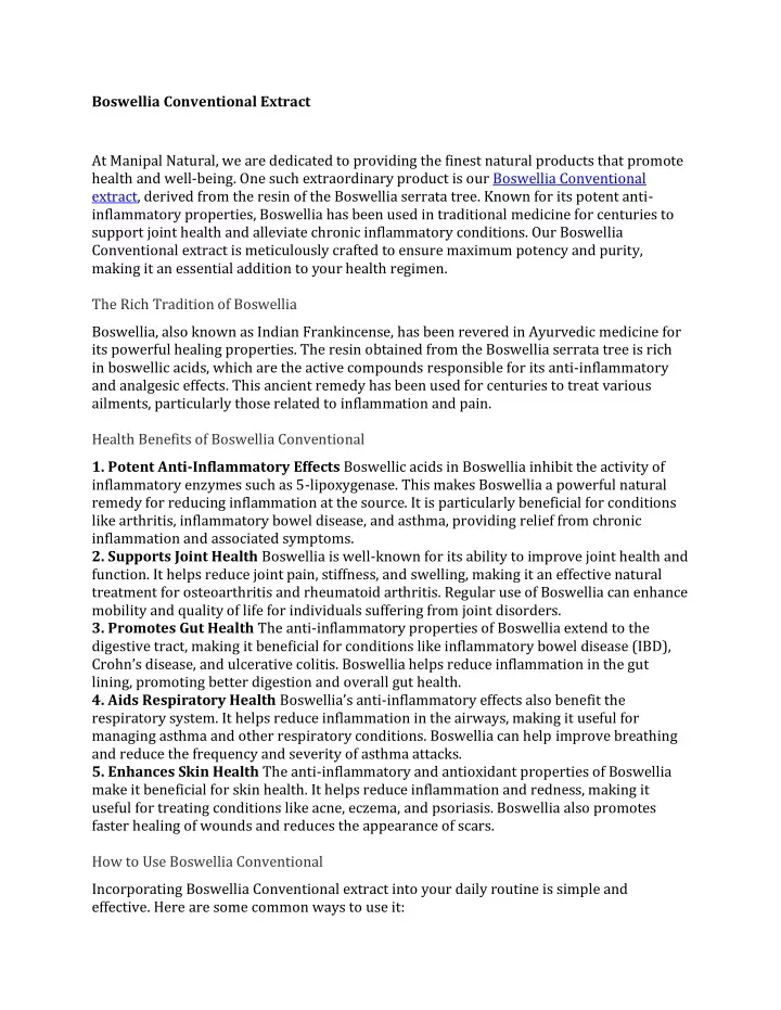 boswellia conventional extract