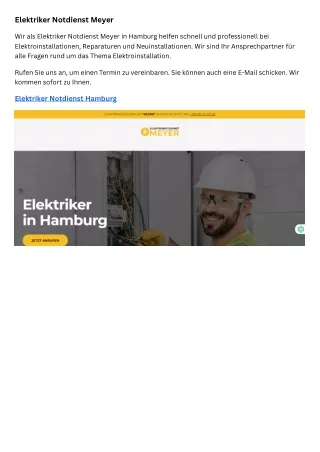 elektriker notdienst meyer
