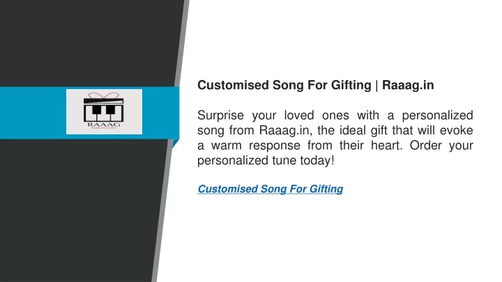 customised song for gifting raaag in surprise