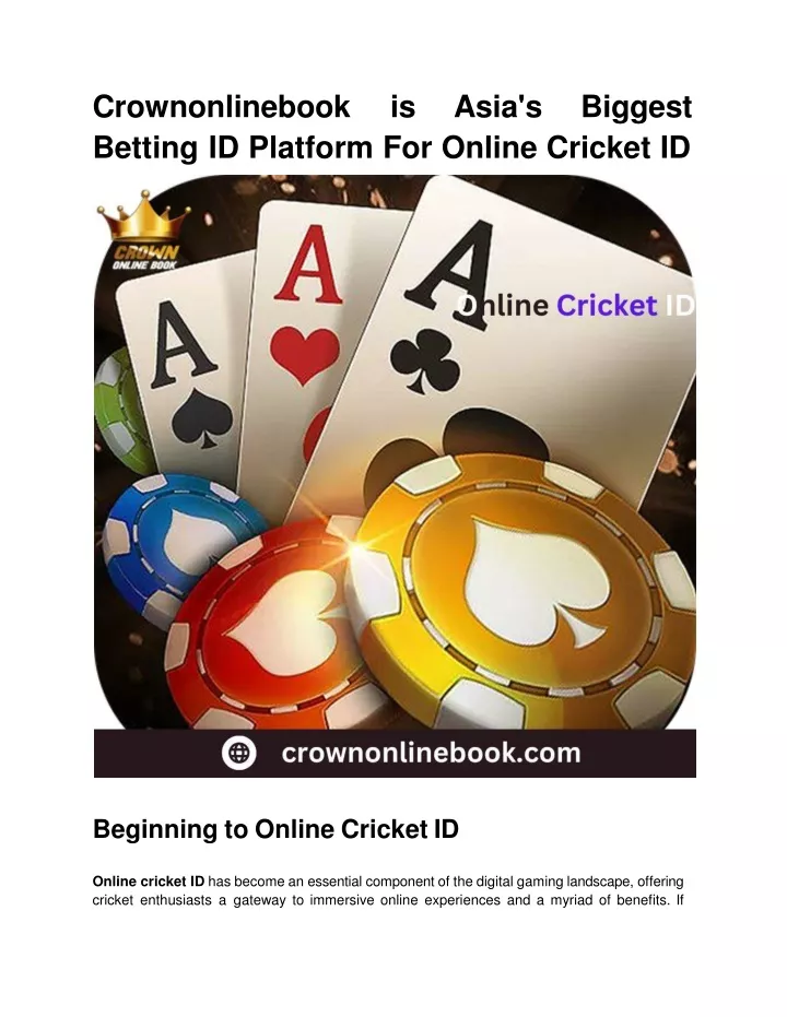 crownonlinebook is asia s biggest betting id platform for online cricket id