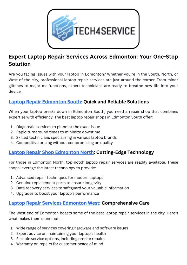 expert laptop repair services across edmonton