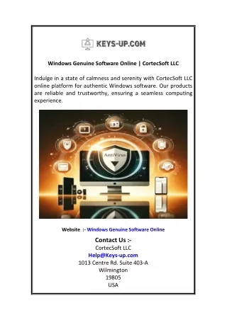 Windows Genuine Software Online  CortecSoft LLC