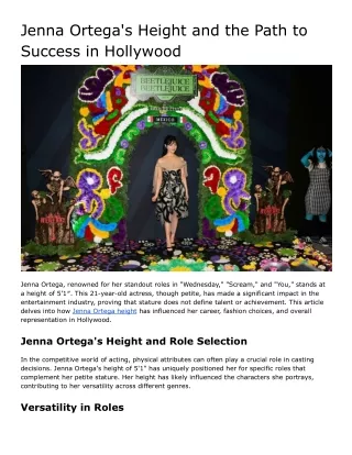 Jenna Ortega's Height: Unveiling Her Path to Success in Hollywood