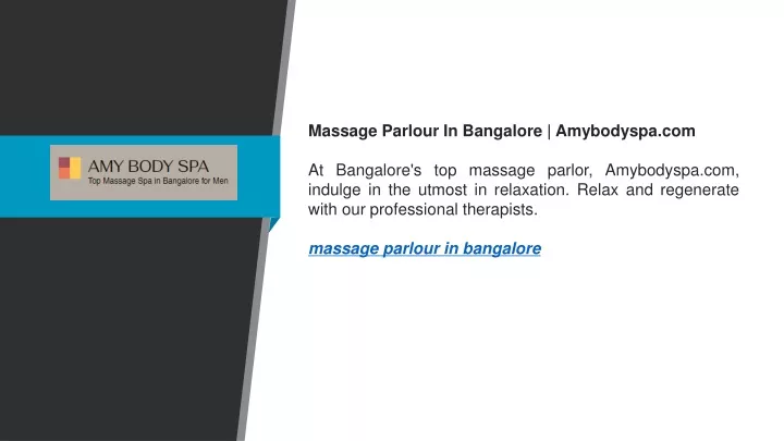 massage parlour in bangalore amybodyspa