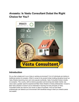 rkvaastu_ Is Vastu Consultant Dubai the Right Choice for You