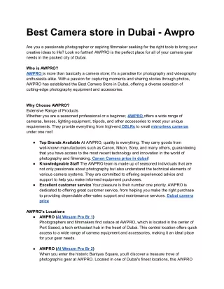 Best Camera store in Dubai - Awpro (1)