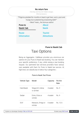 no return fare one way cab fare no hidden charges