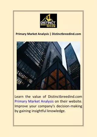 Primary Market Analysis  Distinctbreedind.com