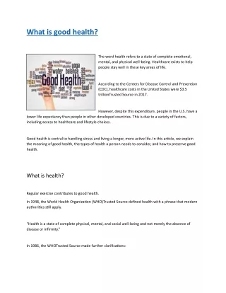 what is good health