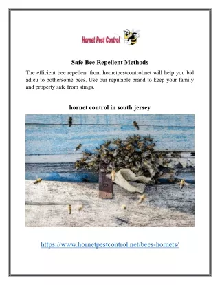 Safe Bee Repellent Methods