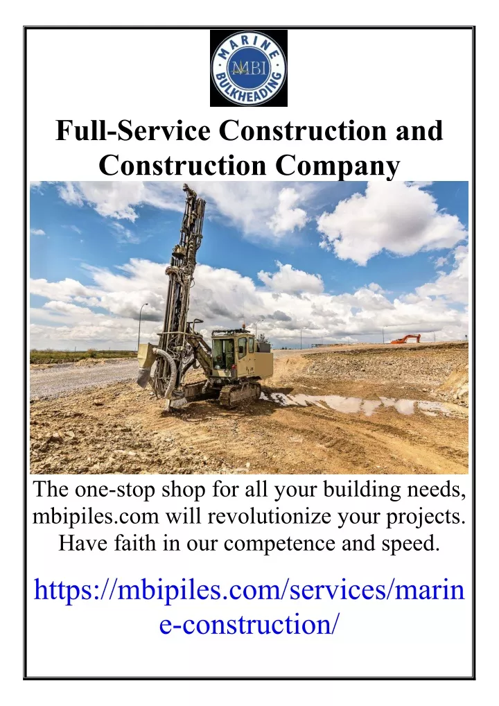 full service construction and construction company