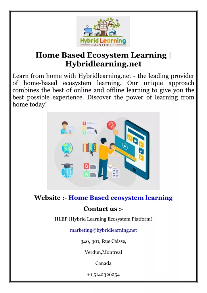 home based ecosystem learning hybridlearning net