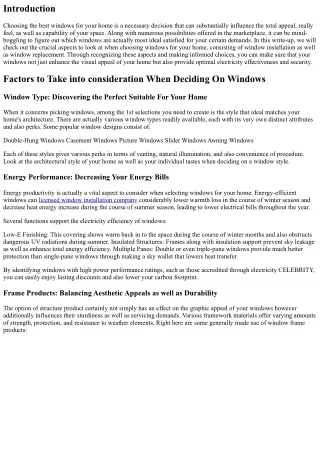 How to Pick the Right Windows for Your Home