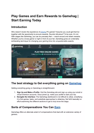 Play Games and Earn Rewards to Gamehag _ Start Earning Today