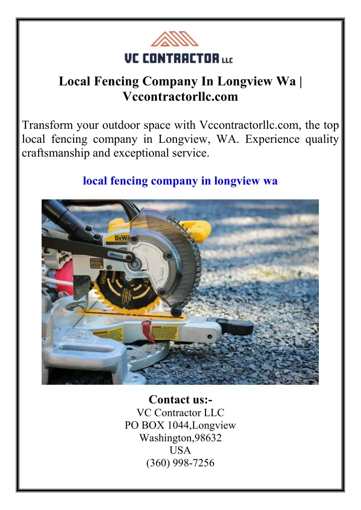 local fencing company in longview