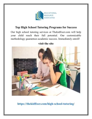 Top High School Tutoring Programs for Success
