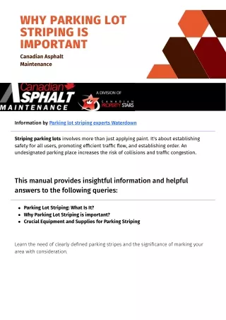 why parking lot striping is important canadian