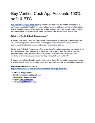 Buy Verified Cash App Accounts 100% safe & BTC