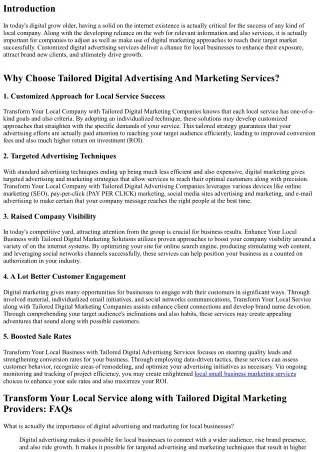 Transform Your Local Business with Tailored Digital Advertising And Marketing So