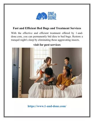 fast and efficient bed bugs and treatment services