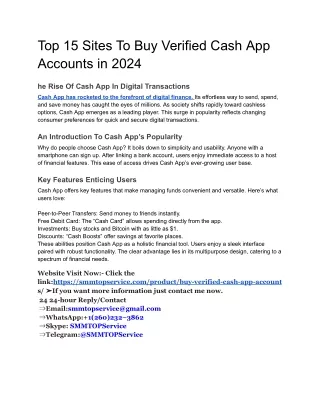 Top 15 Sites To Buy Verified Cash App Accounts in 2024
