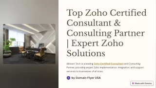 Top Zoho Certified Consultant & Consulting Partner  Expert Zoho Solutions