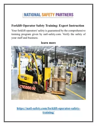 forklift operator safety training expert