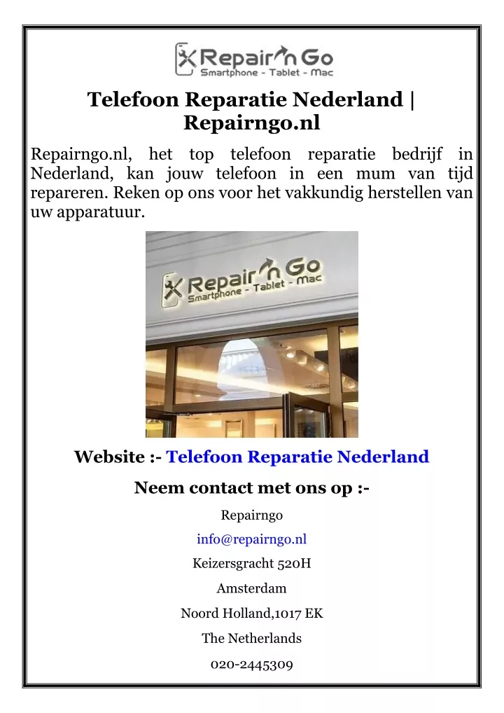 telefoon reparatie nederland repairngo nl