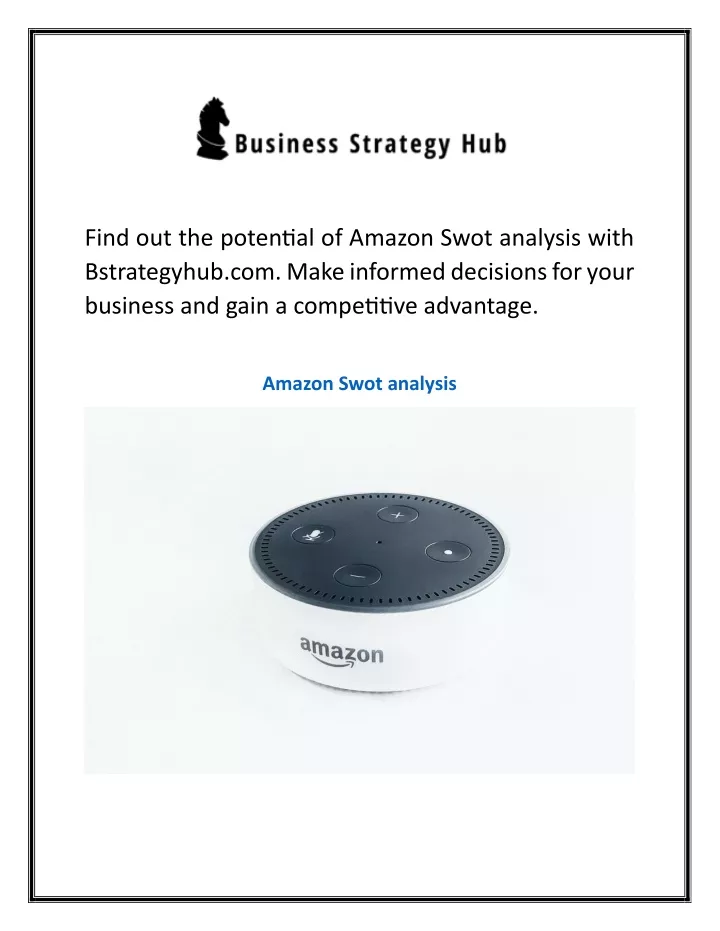 find out the potential of amazon swot analysis