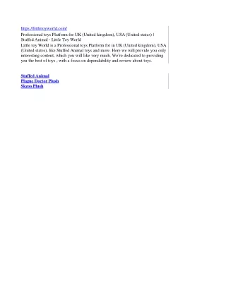 Professional toys Platform for UK (United kingdom), USA (United states)
