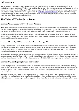 Rise Your Home's Value along with Qualified Window Installation