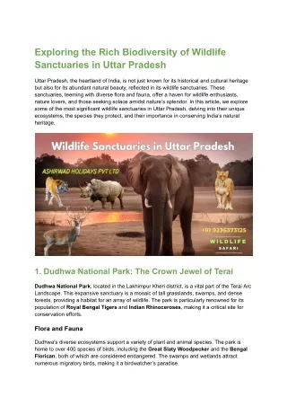 Wildlife Sanctuaries in Uttar Pradesh