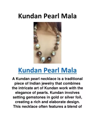 Kundan Pearl Mala