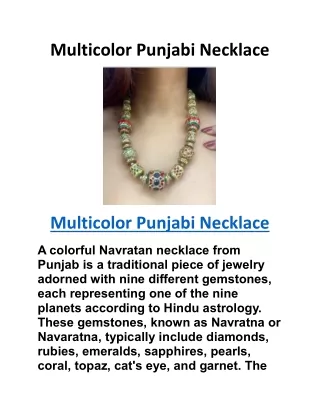 Multicolor Punjabi Necklace