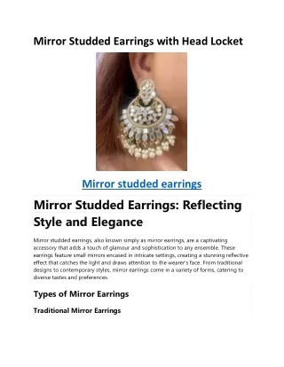 Mirror Studded Earrings with Head Locket