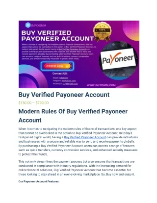 Buy Verified Payoneer Account – Fast & Secure