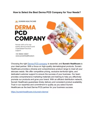 DERMA PCD COMPANY