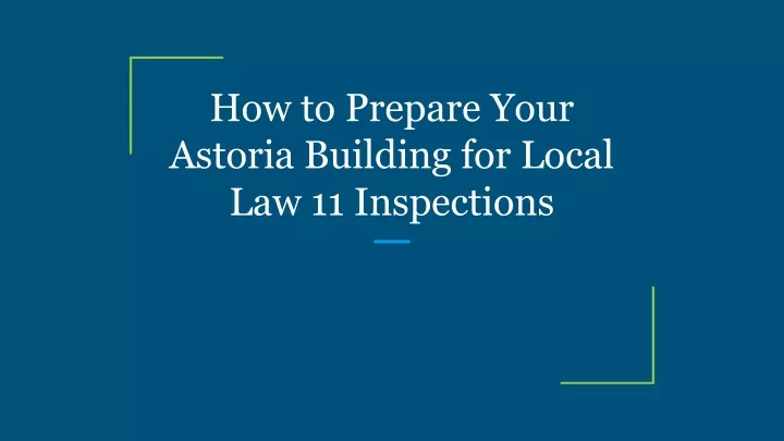 how to prepare your astoria building for local