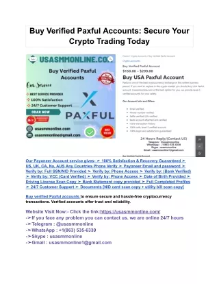 Buy Verified Paxful Accounts_ Secure Your Crypto Trading Today