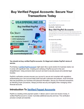 Buy Verified Paypal Accounts_ Secure Your Transactions Today
