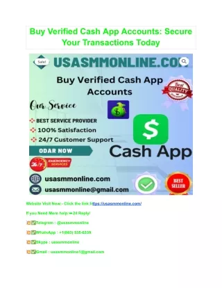 Buy Verified Cash App Accounts_ Secure Your Transactions Today